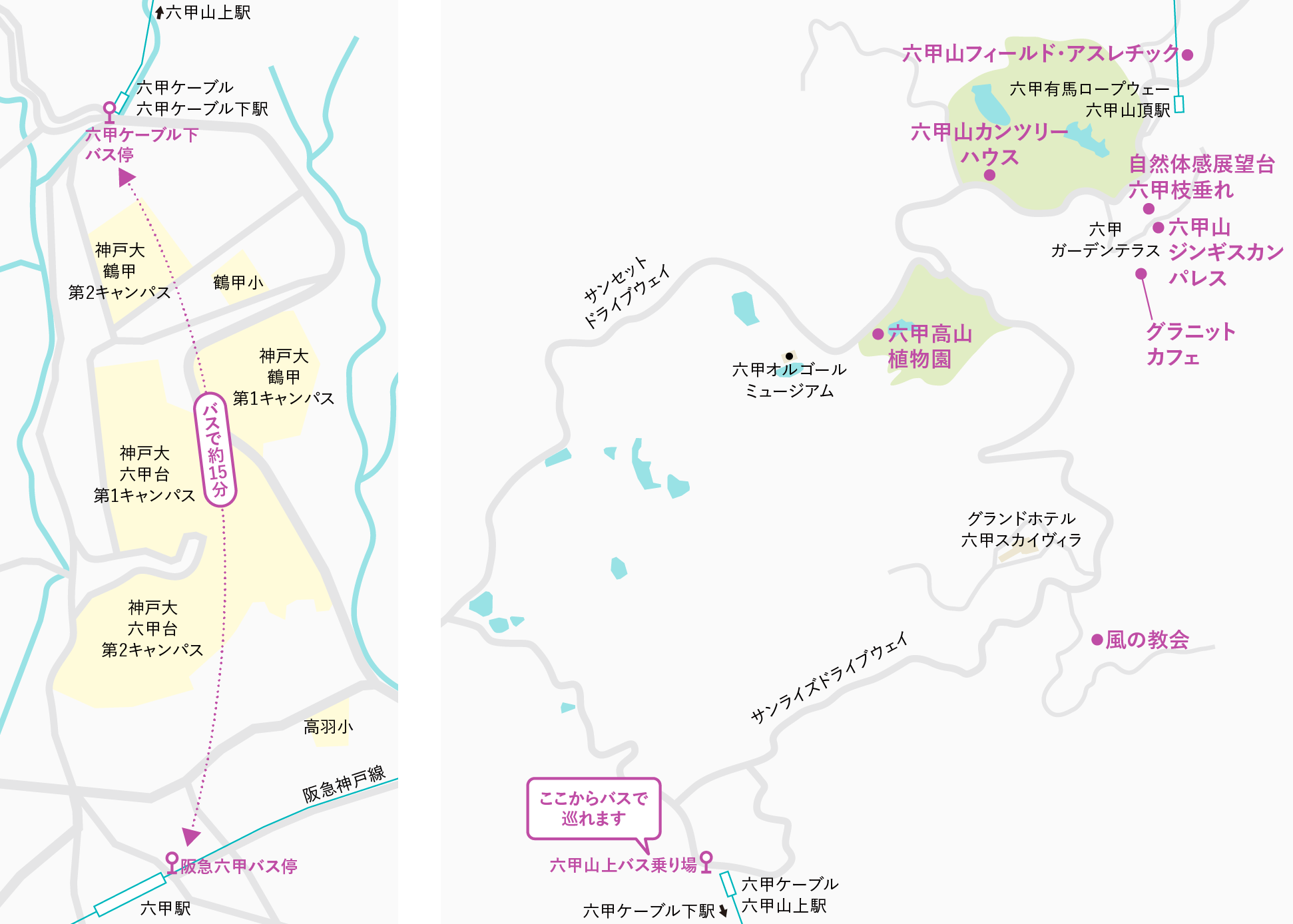 六甲山周辺MAP