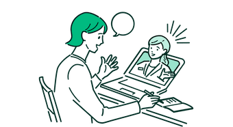 オンラインで相談している女性